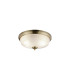 DeRuyter 34cm 2 Light E27 Flush Ceiling Light Antique Brass/Frosted Glass-1