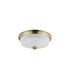 DeRuyter 34cm 2 Light E27 Flush Ceiling Light Antique Brass/Frosted Glass-4