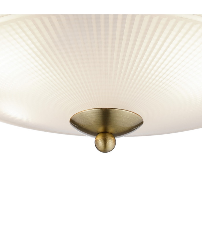 DeRuyter 34cm 2 Light E27 Flush Ceiling Light Antique Brass/Frosted Glass-8