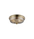 DeRuyter 34cm 2 Light E27 Flush Ceiling Light Antique Brass/Smoke Glass-1