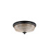 DeRuyter 34cm 2 Light E27 Flush Ceiling Light Satin Black/Amber Glass-4