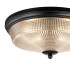 DeRuyter 34cm 2 Light E27 Flush Ceiling Light Satin Black/Amber Glass-5