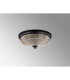 DeRuyter 34cm 2 Light E27 Flush Ceiling Light Satin Black/Amber Glass-9