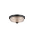 DeRuyter 34cm 2 Light E27 Flush Ceiling Light Satin Black/Clear Glass-1