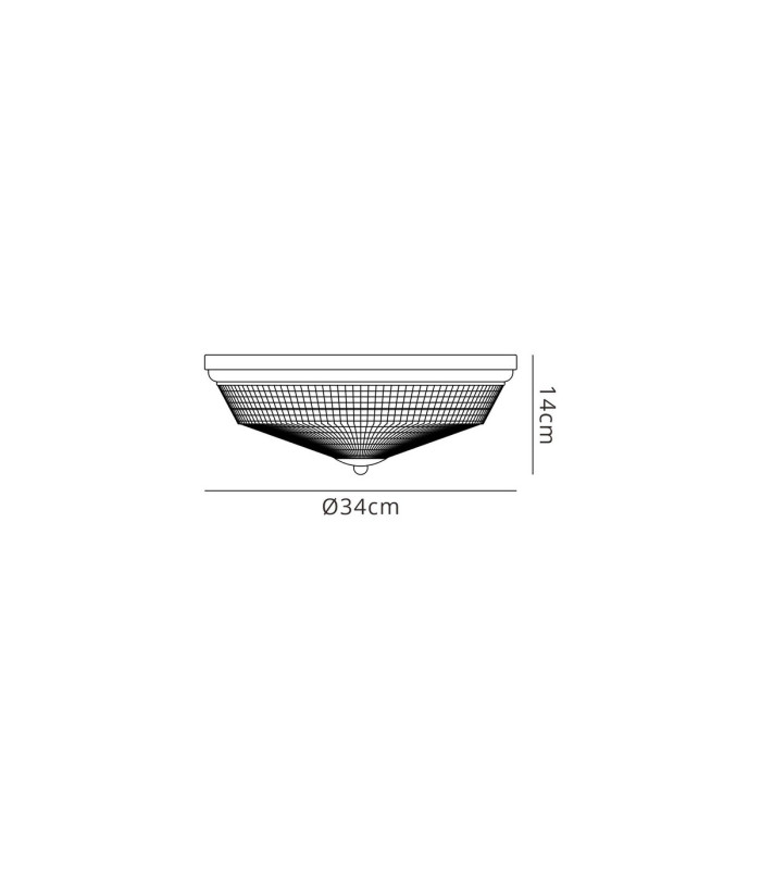 DeRuyter 34cm 2 Light E27 Flush Ceiling Light Satin Black/Clear Glass-2