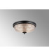 DeRuyter 34cm 2 Light E27 Flush Ceiling Light Satin Black/Clear Glass-3