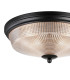 DeRuyter 34cm 2 Light E27 Flush Ceiling Light Satin Black/Clear Glass-5