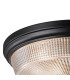 DeRuyter 34cm 2 Light E27 Flush Ceiling Light Satin Black/Clear Glass-6