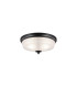 DeRuyter 34cm 2 Light E27 Flush Ceiling Light Satin Black/Frosted Glass-1