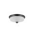 DeRuyter 34cm 2 Light E27 Flush Ceiling Light Satin Black/Frosted Glass-4