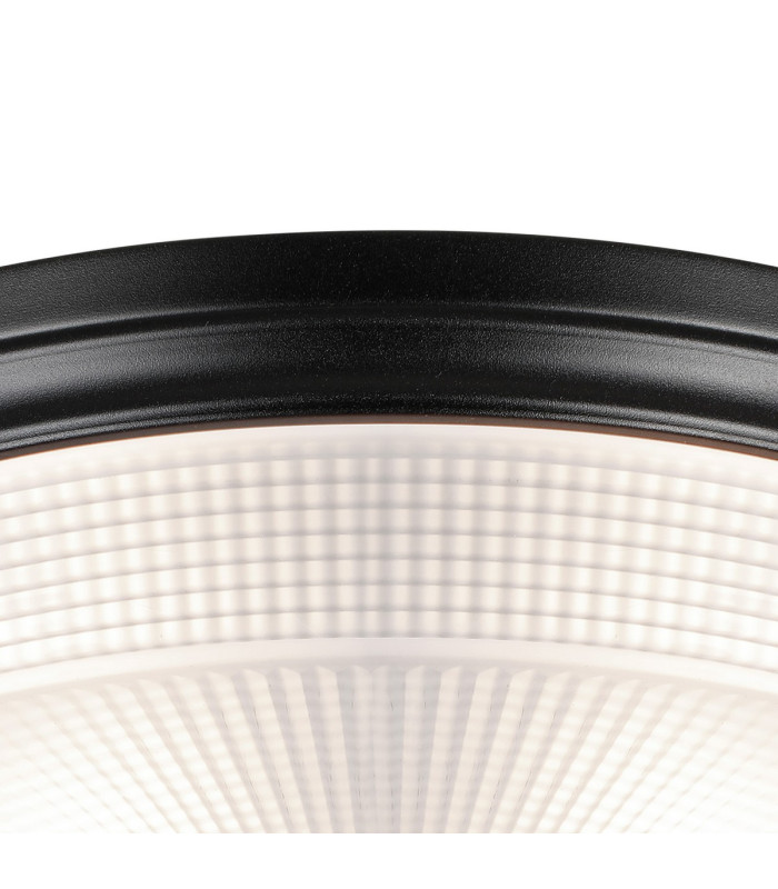 DeRuyter 34cm 2 Light E27 Flush Ceiling Light Satin Black/Frosted Glass-7