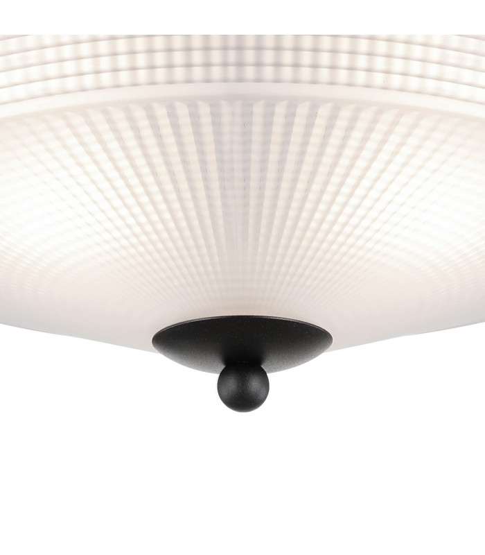 DeRuyter 34cm 2 Light E27 Flush Ceiling Light Satin Black/Frosted Glass-8