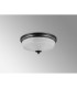 DeRuyter 34cm 2 Light E27 Flush Ceiling Light Satin Black/Frosted Glass-9