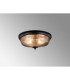 DeRuyter 34cm 2 Light E27 Flush Ceiling Light Satin Black/Smoke Glass-3