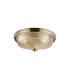 DeRuyter 43.8cm 3 Light E27 Flush Ceiling Light Antique Brass/Amber Glass-1