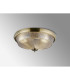 DeRuyter 43.8cm 3 Light E27 Flush Ceiling Light Antique Brass/Amber Glass-3