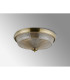 DeRuyter 43.8cm 3 Light E27 Flush Ceiling Light Antique Brass/Amber Glass-8