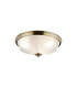 DeRuyter 43.8cm 3 Light E27 Flush Ceiling Light Antique Brass/Frosted Glass-1