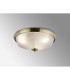 DeRuyter 43.8cm 3 Light E27 Flush Ceiling Light Antique Brass/Frosted Glass-3