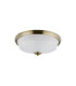 DeRuyter 43.8cm 3 Light E27 Flush Ceiling Light Antique Brass/Frosted Glass-4