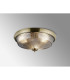 DeRuyter 43.8cm 3 Light E27 Flush Ceiling Light Antique Brass/Smoke Glass-3