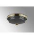 DeRuyter 43.8cm 3 Light E27 Flush Ceiling Light Antique Brass/Smoke Glass-8