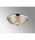 DeRuyter 43.8cm 3 Light E27 Flush Ceiling Light Polished Nickel/Amber Glass-3
