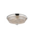 DeRuyter 43.8cm 3 Light E27 Flush Ceiling Light Polished Nickel/Amber Glass-4