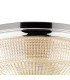 DeRuyter 43.8cm 3 Light E27 Flush Ceiling Light Polished Nickel/Amber Glass-6