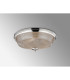 DeRuyter 43.8cm 3 Light E27 Flush Ceiling Light Polished Nickel/Amber Glass-8