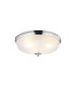 DeRuyter 43.8cm 3 Light E27 Flush Ceiling Light Polished Nickel/Frosted Glass-1
