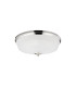 DeRuyter 43.8cm 3 Light E27 Flush Ceiling Light Polished Nickel/Frosted Glass-4