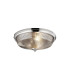 DeRuyter 43.8cm 3 Light E27 Flush Ceiling Light Polished Nickel/Smoke Glass-1