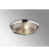 DeRuyter 43.8cm 3 Light E27 Flush Ceiling Light Polished Nickel/Smoke Glass-3