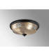 DeRuyter 43.8cm 3 Light E27 Flush Ceiling Light Satin Black/Amber Glass-3