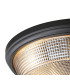 DeRuyter 43.8cm 3 Light E27 Flush Ceiling Light Satin Black/Amber Glass-5
