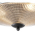 DeRuyter 43.8cm 3 Light E27 Flush Ceiling Light Satin Black/Amber Glass-7