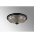 DeRuyter 43.8cm 3 Light E27 Flush Ceiling Light Satin Black/Amber Glass-8