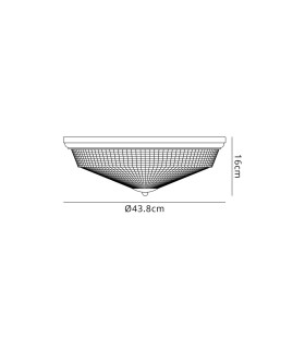 DeRuyter 43.8cm 3 Light E27 Flush Ceiling Light Satin Black/Clear Glass-2