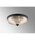 DeRuyter 43.8cm 3 Light E27 Flush Ceiling Light Satin Black/Clear Glass-3