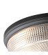 DeRuyter 43.8cm 3 Light E27 Flush Ceiling Light Satin Black/Clear Glass-5