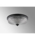 DeRuyter 43.8cm 3 Light E27 Flush Ceiling Light Satin Black/Clear Glass-8