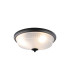 DeRuyter 43.8cm 3 Light E27 Flush Ceiling Light Satin Black/Frosted Glass-1