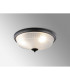 DeRuyter 43.8cm 3 Light E27 Flush Ceiling Light Satin Black/Frosted Glass-3