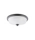 DeRuyter 43.8cm 3 Light E27 Flush Ceiling Light Satin Black/Frosted Glass-4