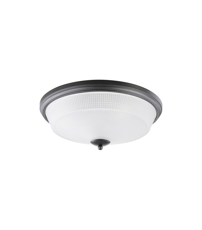 DeRuyter 43.8cm 3 Light E27 Flush Ceiling Light Satin Black/Frosted Glass-4