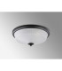DeRuyter 43.8cm 3 Light E27 Flush Ceiling Light Satin Black/Frosted Glass-8
