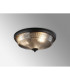 DeRuyter 43.8cm 3 Light E27 Flush Ceiling Light Satin Black/Smoke Glass-3
