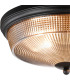 DeRuyter 43.8cm 3 Light E27 Flush Ceiling Light Satin Black/Smoke Glass-5