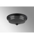 DeRuyter 43.8cm 3 Light E27 Flush Ceiling Light Satin Black/Smoke Glass-9